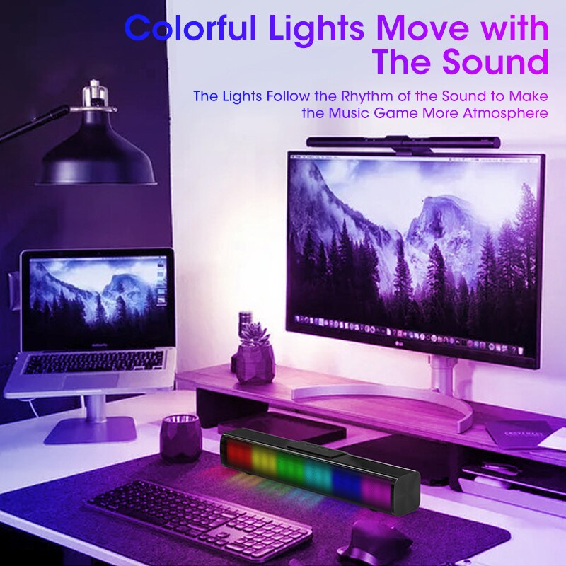 Soundbar Marquee Geluid Tyrant Speaker Kleurrijke Licht Effect Desktop Computer Audio Kleurrijke Subwoofer Bluetooth Speaker