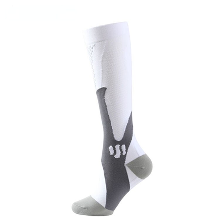 1 Pair Unisex Compression Socks Women Men Anti Fatigue Pain Relief Knee Sports Magic Socks Outdoor Cycling Elastic Socks: white / XXL