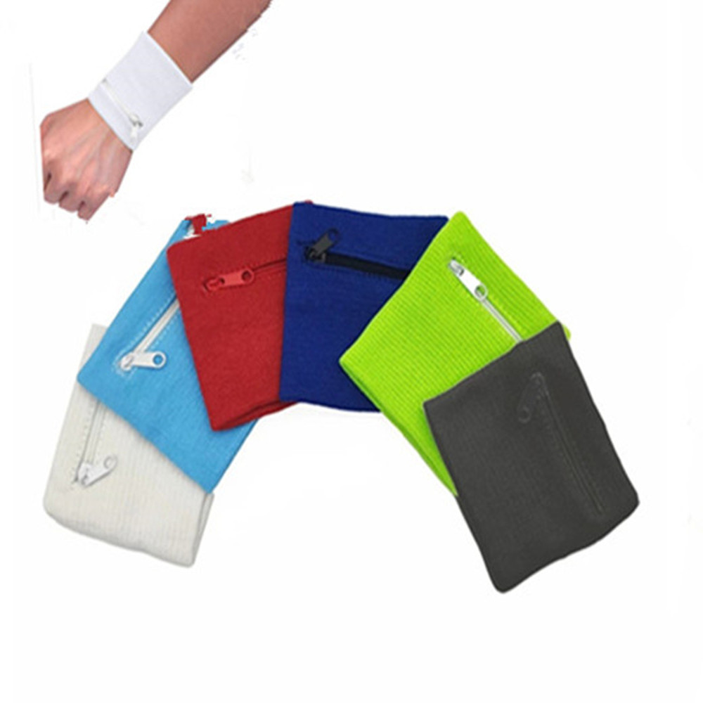 Cartera de muñeca con bolsillo y cremallera para correr, billetera de Fitness para bicicleta, almacenamiento seguro, reposamuñecas, 1/2/5 piezas,