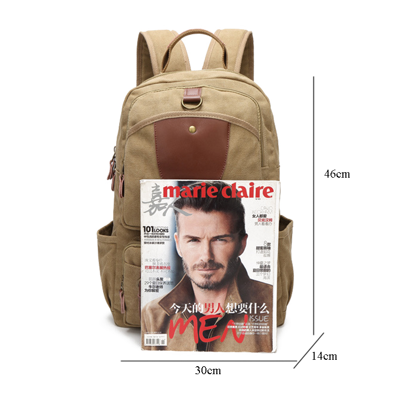 YUFANG Rugzak Grote Canvas Mannen Rugzak Preppy Styke Mannen Computer Rugzak All-Match Schooltas Voor Tiener Jongen Trendy