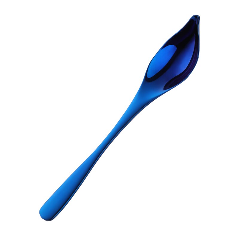 Kleurrijke Saus Lepel Waterdrop Soep Scoop Tapered Uitloop Vorm Olie Lepel Honing Ijs Cake DIY Keuken Bakken Gebak Gereedschap: Blue / 1Pc