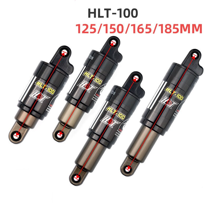 Amortisseur arrière de vélo de montagne, HLT-100 125 150 165mm 185 750 850 LBS, amortisseurs à ressort d&#39;huile pour vtt, vélo de neige et vélo électrique, 1000