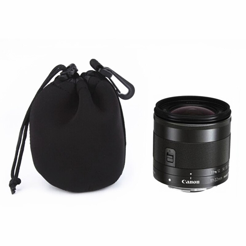 CAENBOO EF-S 18-55 Lens Bag 24-70mm Soft Protector DSLR Camera Lens Pouch Bags Case 70-200 100-300mm For Canon Nikon Sony Lens: Light Grey