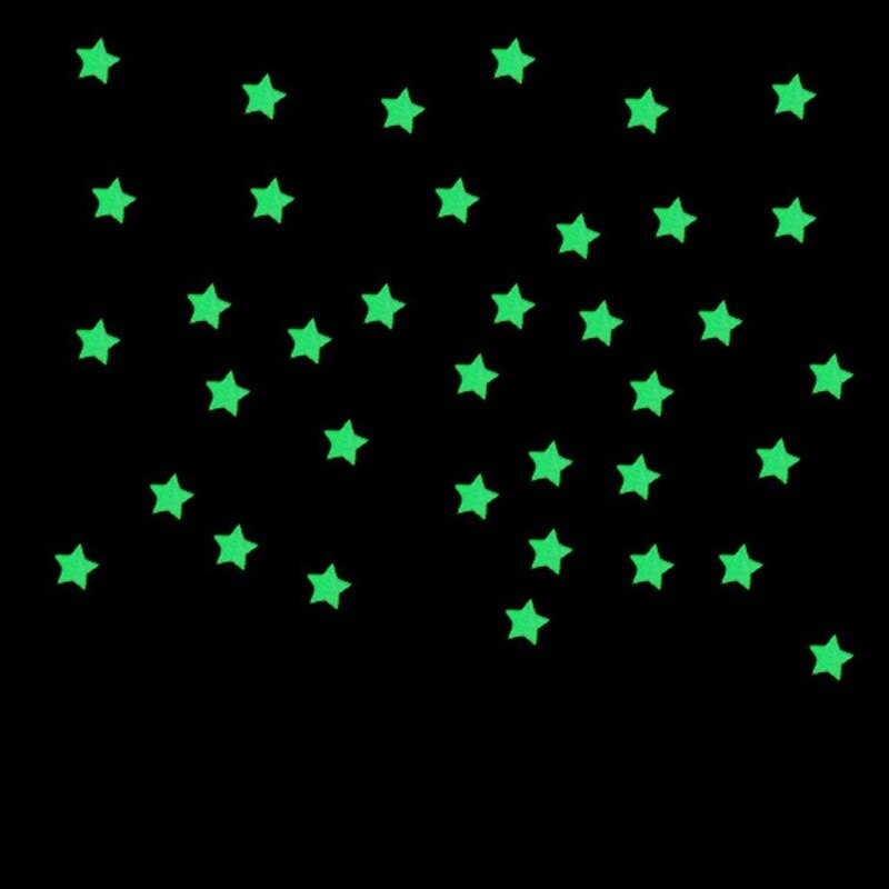 100 pcs/lot 3cm lumineux étoiles Stickers muraux lueur dans le noir étoile autocollant Fluorescent décalcomanies pour bébé chambre maison 3D mur décor