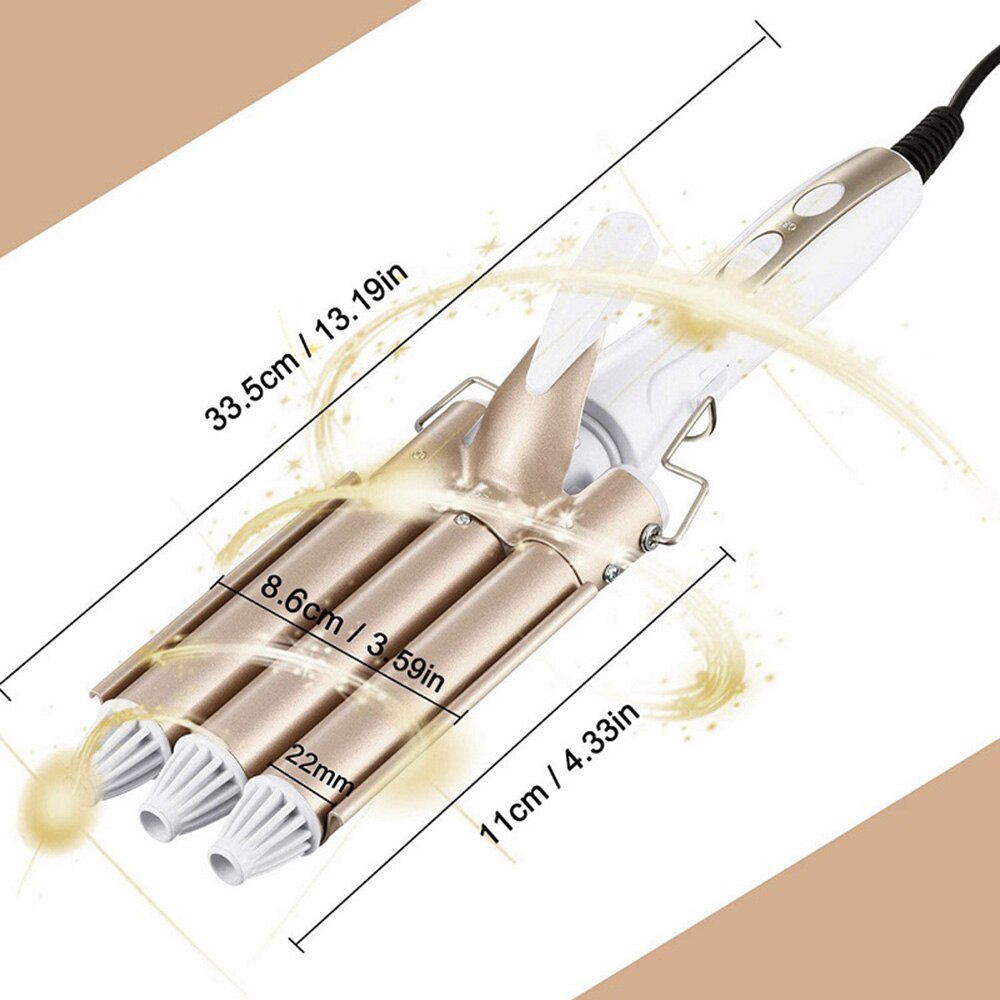 Rizador de pelo , ondulador de Triple ondulación, herramientas de estilismo, pinzas para el cabello