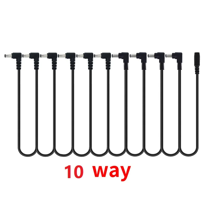 Miwayer Daisy Chain Cables 1 to 2-10 Ways Guitar Effect Pedal Power Supply Adapter 9V DC 1A Reinforced Noiseless Center Negative: black