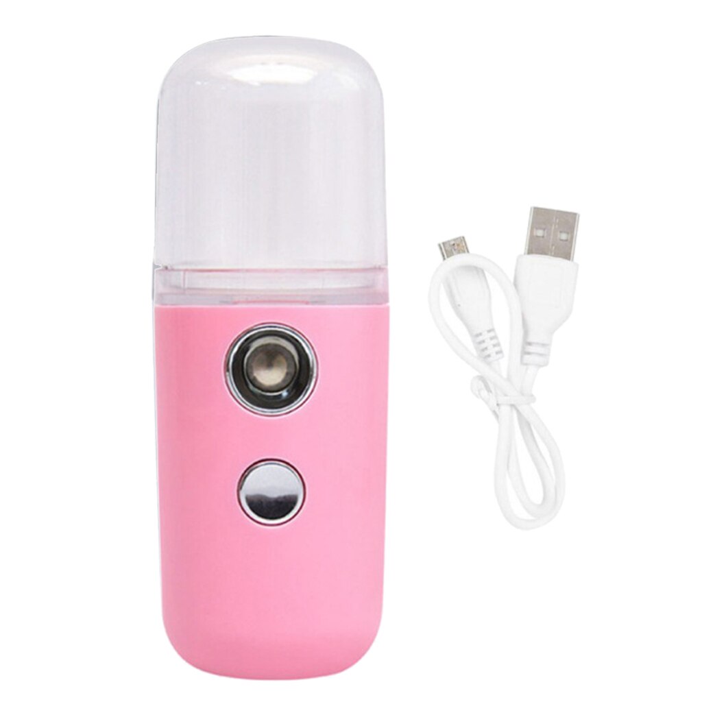 Portable USB Nano Mist Sprayer for Disinfecting & Face Hydration Beauty Device Nano Handy Mist Spray Facial Steamer Sprayer: Pink