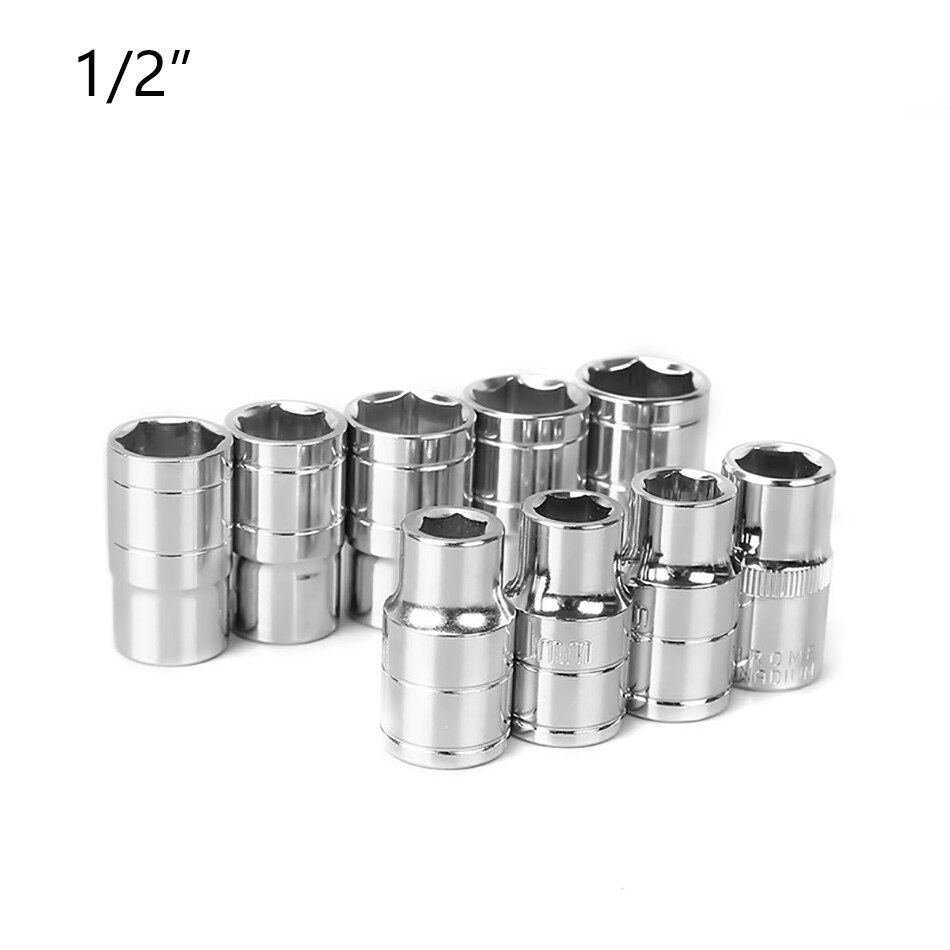 1/2 inch 8-24mm Hex Socket Head Sleeve for Ratchet Wrench Auto Repair Hand Tool