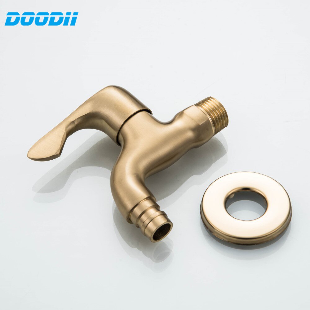 Doodii Antique Solid Brass Cold Water Wall Tap Garden Piscinas Long Washing Machine Water Tap Basin Faucet Bibcock taps