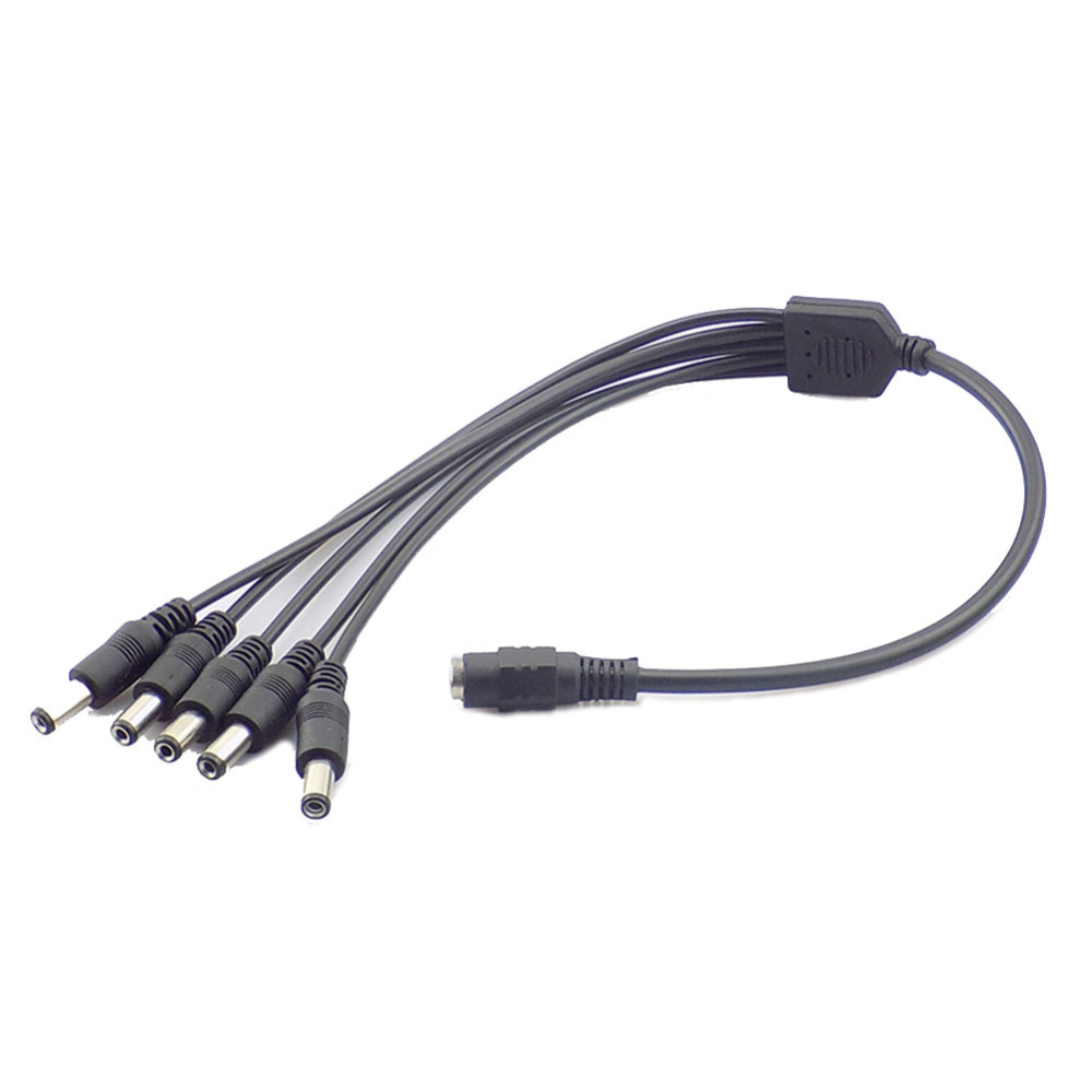 Répartiteur d'alimentation 12V DC 1 femelle à 2 3 4 5 6 8 mâle, câble de vidéosurveillance, accessoires de vidéosurveillance, adaptateur d'alimentation 2.1x5.5mm