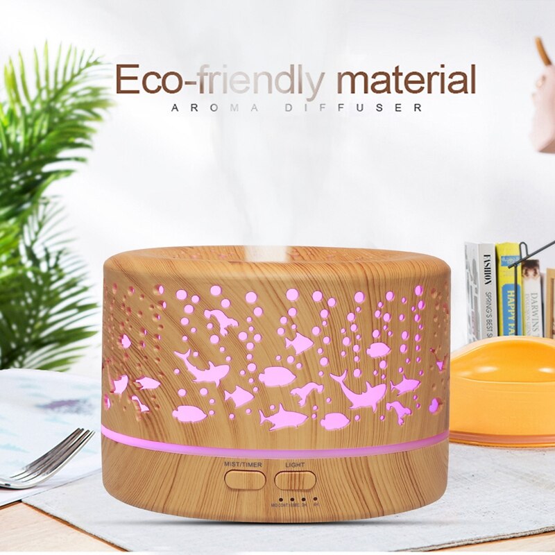 700Ml Big Capacity Aroma Diffuser Aromatherapy Wood Grain Essential Oil Diffuser Ultrasonic Cool Mist Humidifier for Office Home