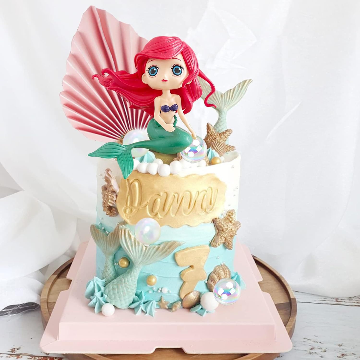 16 pezzi di toppers per torta a sirena per la sirena sotto il cavalla a tema compleanno matrimonio bambino doccia decorazioni per feste