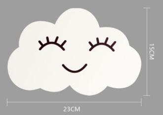 INS Wireless Remote Control Cloud Moon Sun Night Lights for Nursery Baby Room Kids Bedroom Wall Decoration Lamp Idea: smile cloud