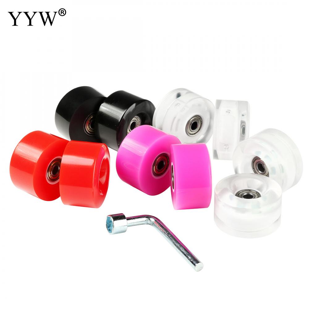 2pcs Pu Wheels Polyurethane 82a Hardness 58 x32mm Ball Bearings Tool Quad Roller Skates Skateboard Light Up Wheels Accessories
