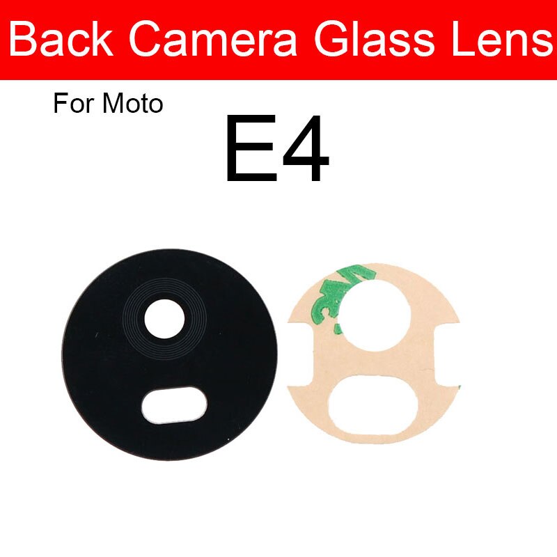 Bageste kameraglasglas til moto motorola  e4 e5 e6 x4 play plus ydre kameralinser stort kameralinseglasdæksel + klistermærke: E4