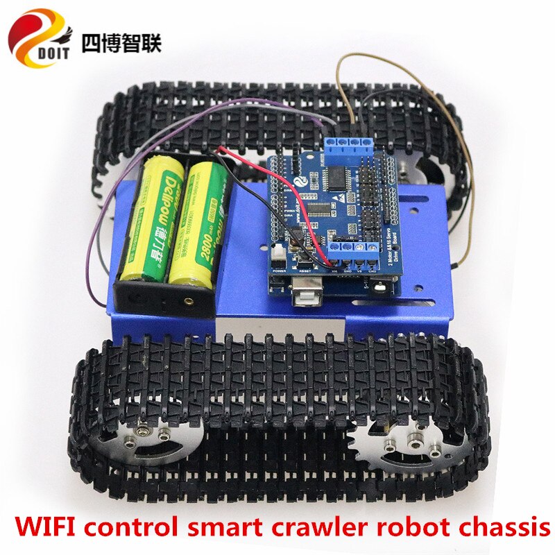 Szdoit espduino wifi control  t101 metal crawler rc robot tank chassi kit 33gb-520 dc motor diy för arduino utbildning leksak