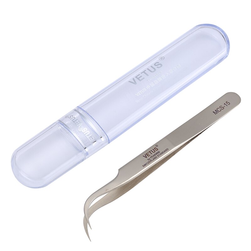 Precision Original VETUS Tweezers Pinzas VETUS MCS-15 Series Stainless Steel Curved Tweezers Mobile Phone Repair Tools: Champagne