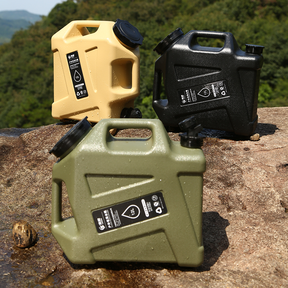 Cubo de agua para exteriores de 11/12L, bolsa de agua para acampar de gran capacidad, contenedor con grifo, tanque de agua de conducción para Picnic, senderismo, emergencia