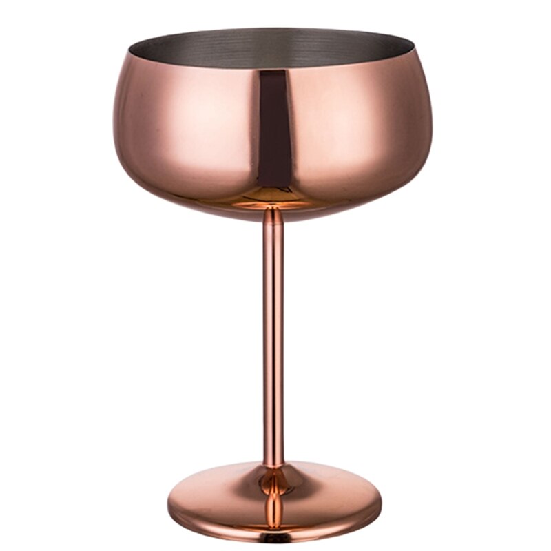 1 stk luksus 304 rustfrit stål cocktailglas cocktail juice drink champagne bæger fest barware køkkenredskaber rosa guld