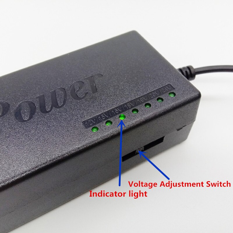 Universal DC 12V 15V 16V 18V 19V 20V 24V 4.5A 4A Adjustable Power Supply Adapter 34 Detachable Plugs for Laptop EU Plug