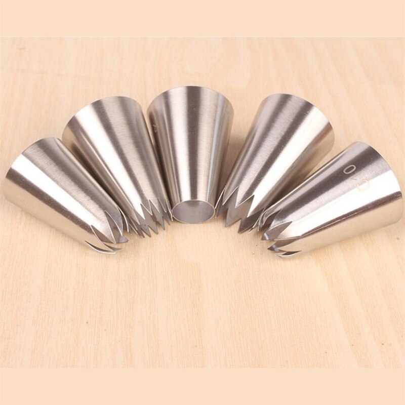 5 Stks/set Grote Russische Icing Piping Pastry Nozzle Tips Bakken Tools Gebak Decoratie Set Rvs Nozzles Rose Cupcake