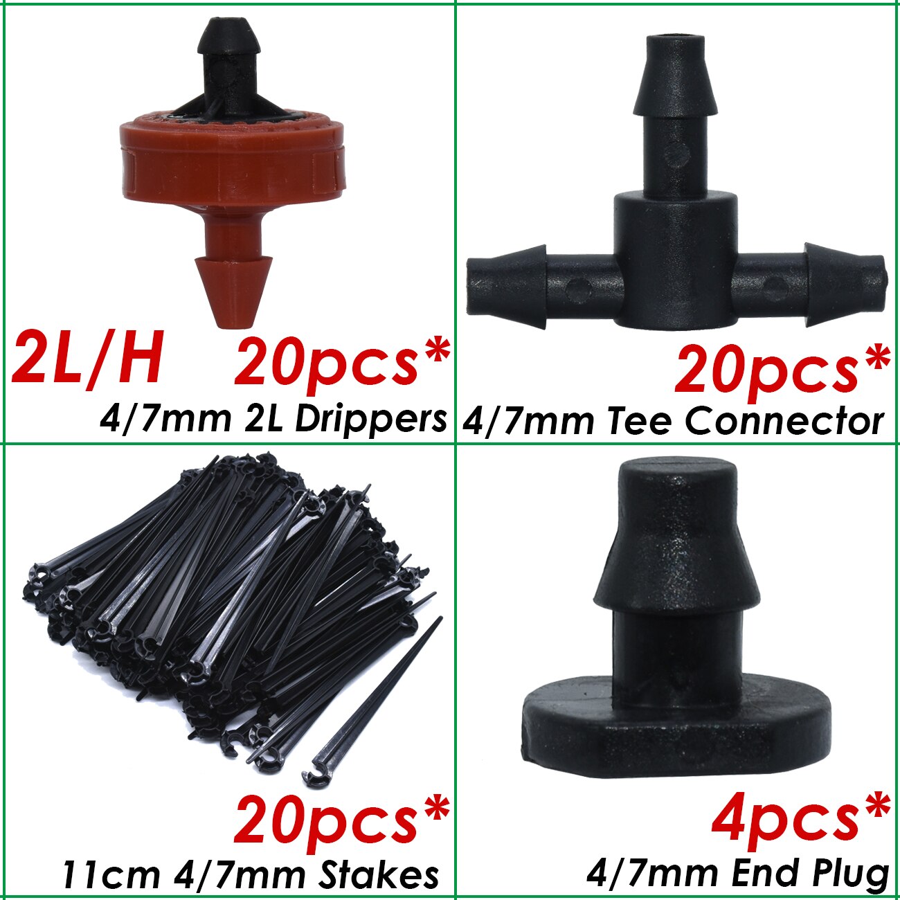 KESLA Garden Drip Irrigation Kit Micro Mist Spray Cooling System 4/7mm Hose Automatic Watering Sprinkler Dripper Tee Connector