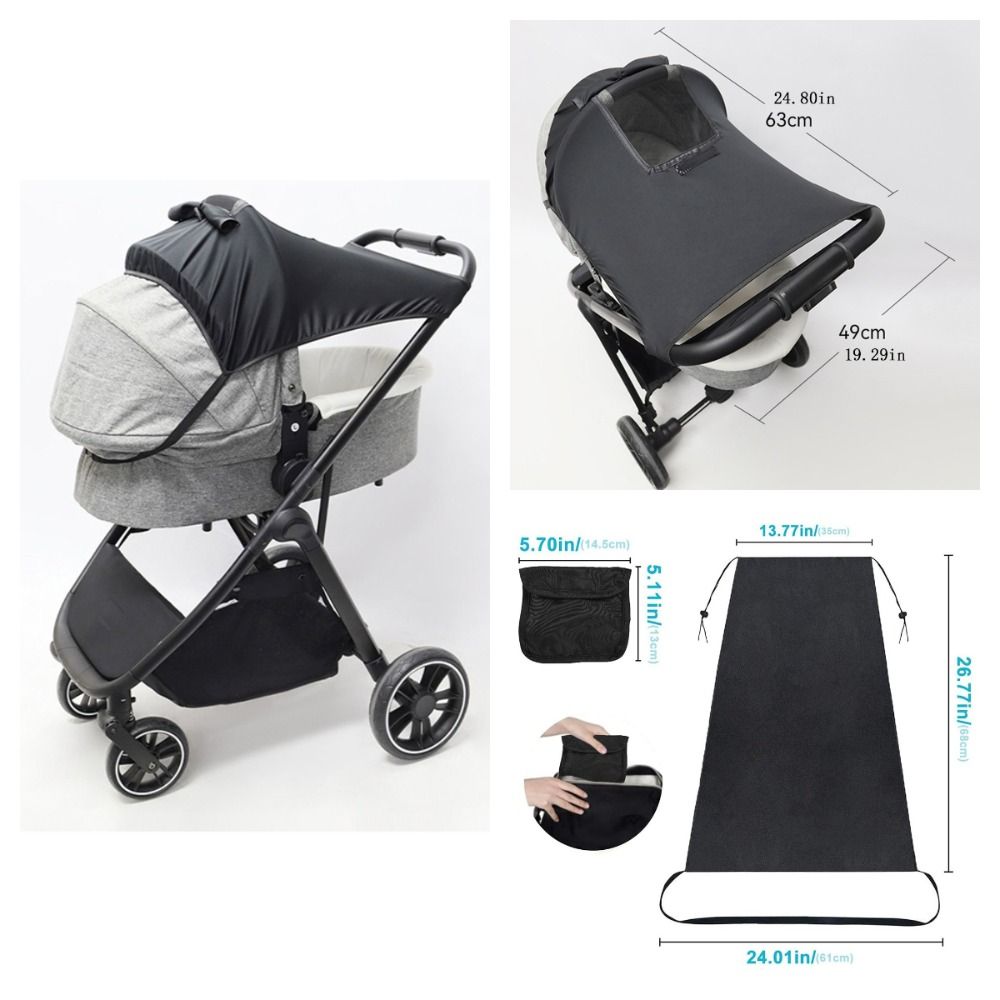 Verlengde kinderwagen zonnekap zonnescherm lichtgewicht kinderwagenkap ademend waterdicht kinderwagenzonnescherm babyverzorging