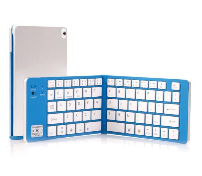 Kb228 taskua taitettava mini -näppäimistö metalli bluetooth langaton matkapuhelimen näppäimistö iphone -tabletille ipad xiaomi huawei älypuhelimet: Sininen