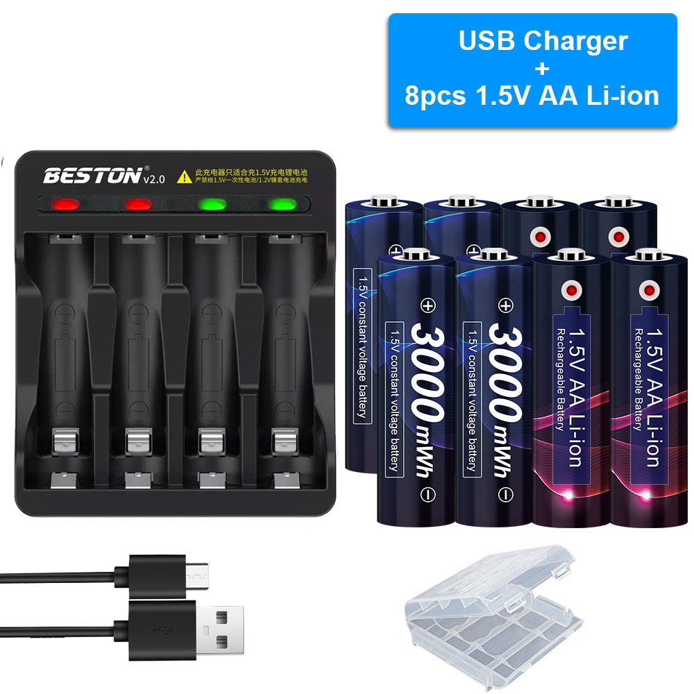 Akumulator litowo-jonowy AA 1.5v 3000mWh 1.5V AA akumulator litowy 1.5V baterie AA do zdalnego sterowania bateria AA: YELLOW