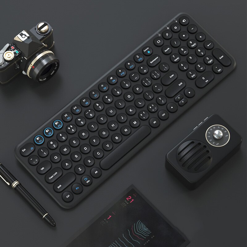 Bluetooth-compatible Gaming Keyboard Mouse Set For Macbook Phone iPad Tablet PC Gamer Keyboard Gamer Mouse iPad Keypad Mice: Black Keyboard