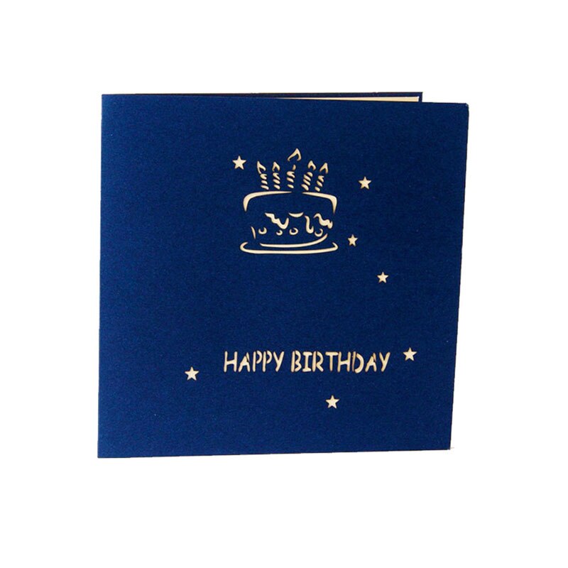 Greeting 3D Pop Up Cards Birthday Cake Valentines Day Custom Christmas Postcard