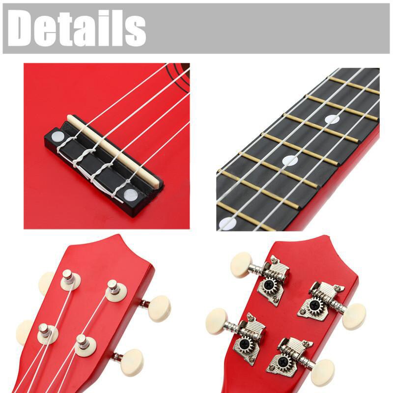 Colorful 21 inches Soprano Ukulele Basswood Nylon 4 Strings Ukulele Bag Acoustic Mini Hawaiian Guitar Bass Guitarra for Beginner