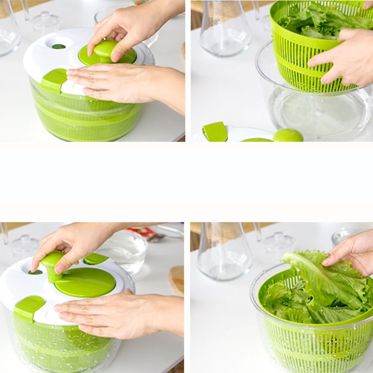 Household Salad tools bowl Jumbo Salad Spinner Manual Vegetable Washer Spinner Dryer Household Fruit Dehydrator Dryer