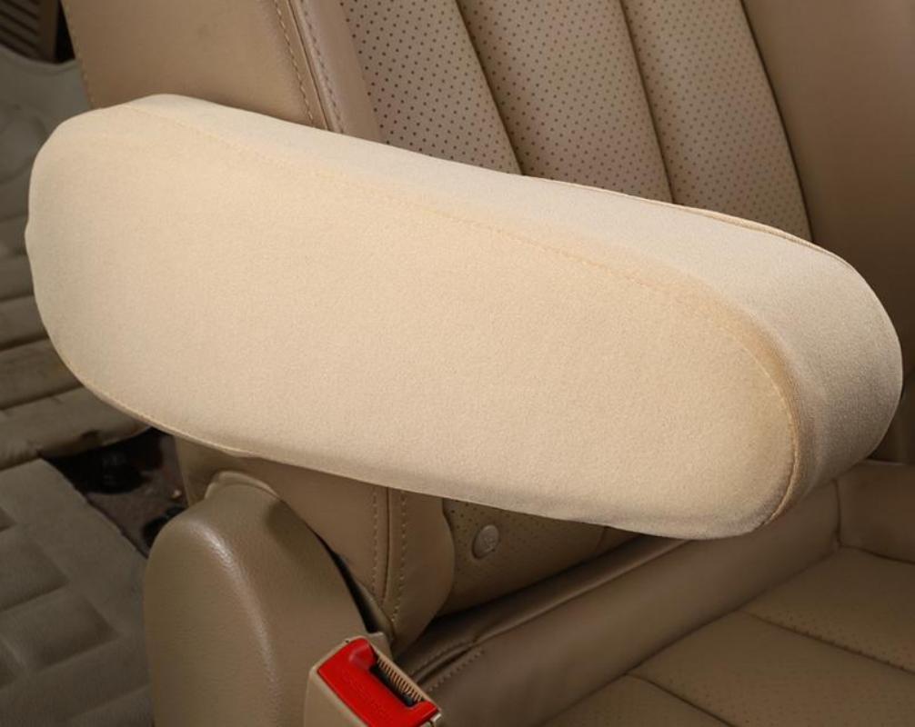 1pc elastisk stof og elastisk båndbeskyttelse, slidstærkt komplet sæt armlænsbetræk til bilen: Hvid