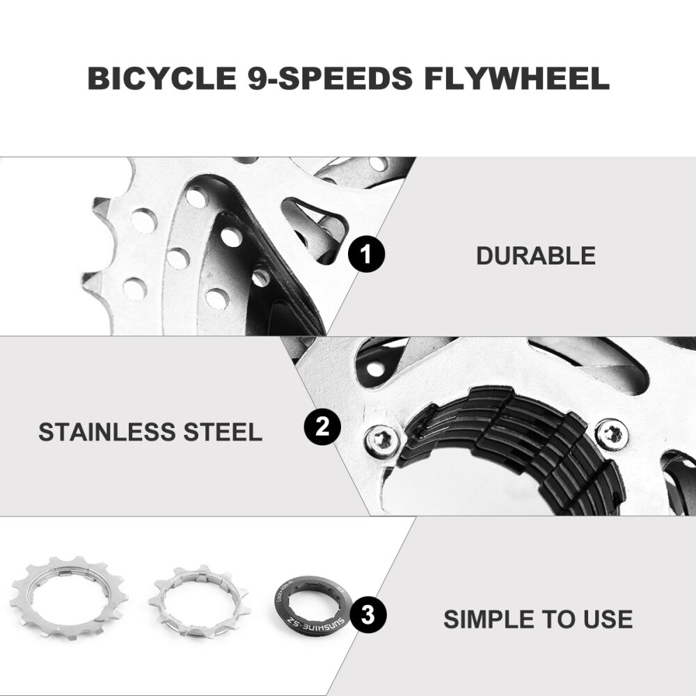 Vitesses 11-36 dents roue libre volant accessoires de vélo durables (argent)