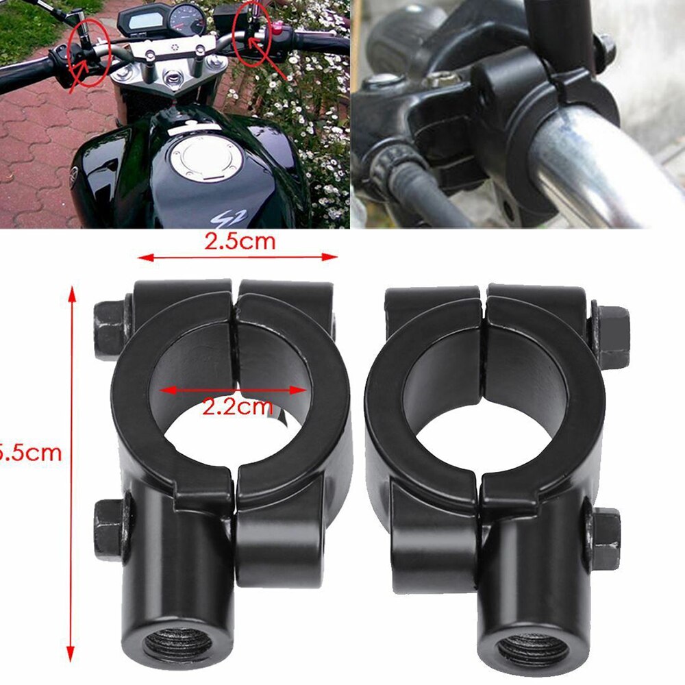 aluminium 10mm 7-8 tommers motorsykkelhåndtak bakspeiladapter klipspeil til atv med 7/8 tommers  (22 mm)  styr