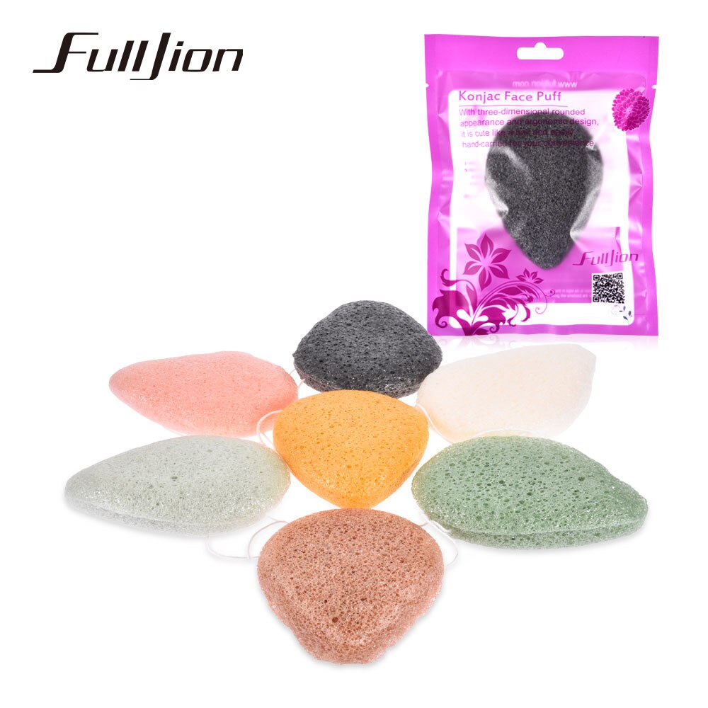 Fulljion 6 Farben Natürliche Konjac Gesichts Puff Gesicht Reinigen Waschen Schwamm Peeling Reinigung Schwamm Puff Gesichts Reiniger Werkzeug