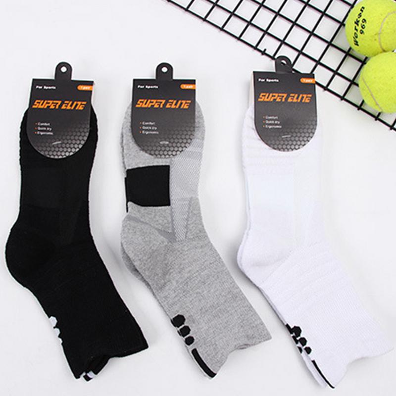 Mannen Hoge Sport Sokken Discontinue Stapel Loop Zweet Absorberend Antislip Basketbal Sokken Voor Outdoor Sport Badminton Running