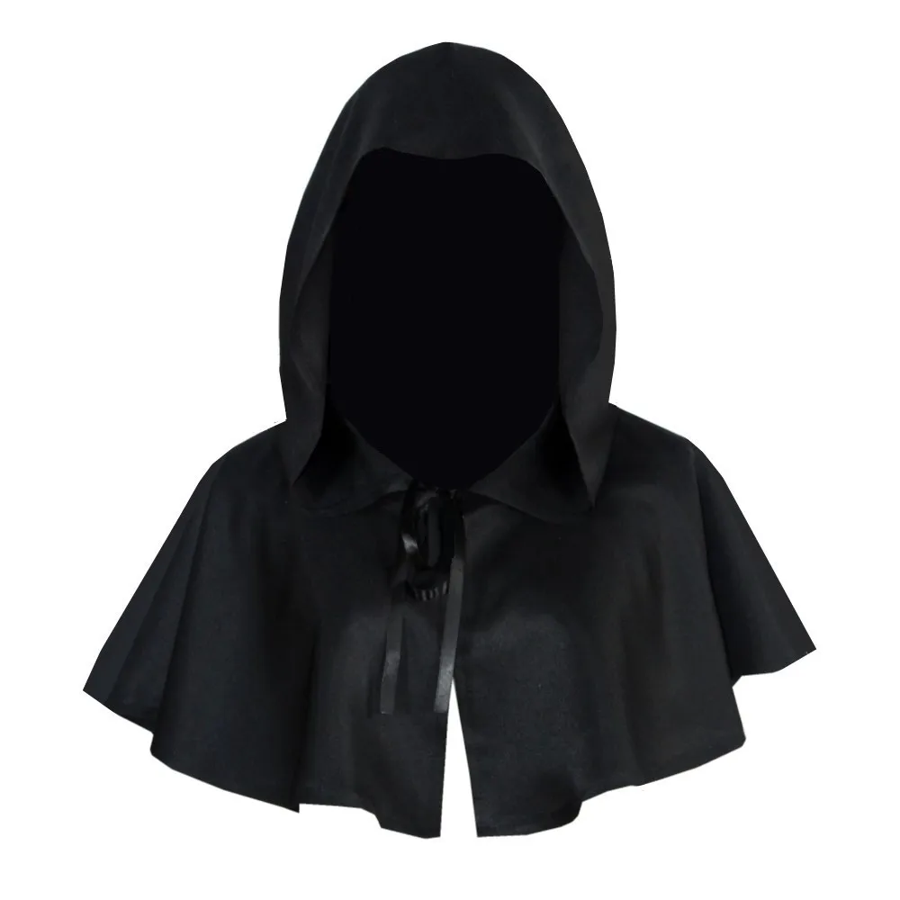 Medeltida män tunika huva mantel mantel riddare cosplay kostym trollkarl vampyrmantel mantel munk fantasi halloween: Xxl / Beige