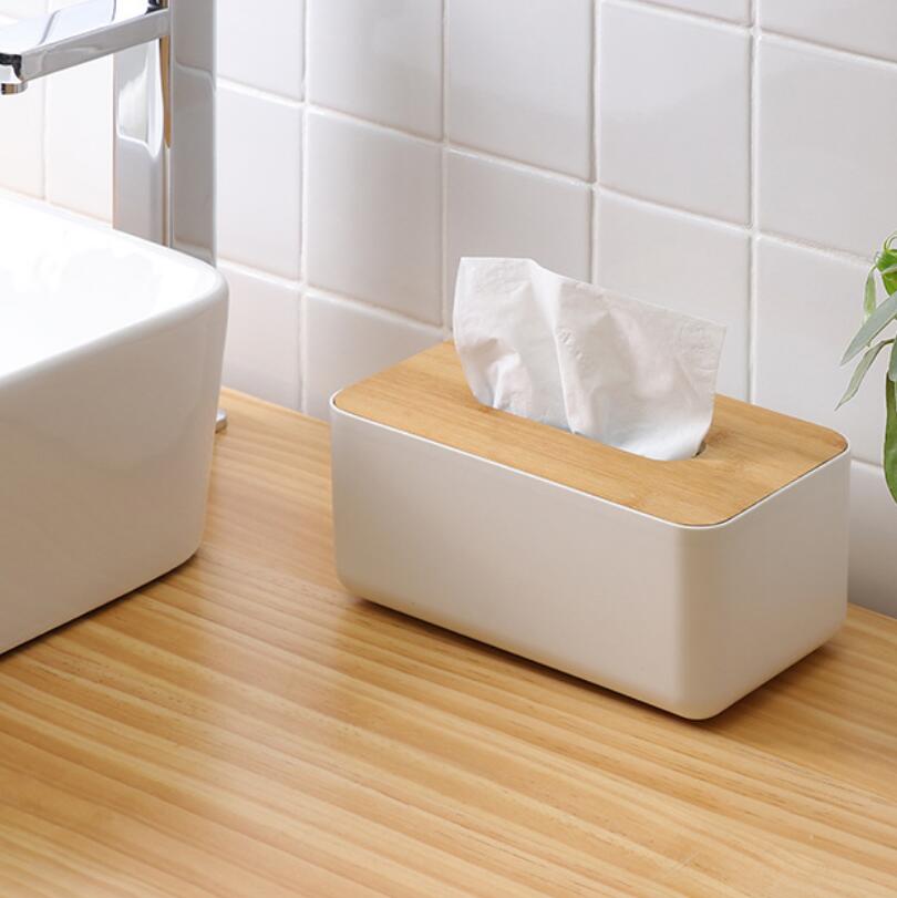4 Styles Home Kitchen Living Room Toilet Wooden Plastic Tissue Box Solid Wood Napkin Holder Case Simple Stylish