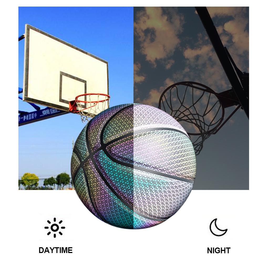 Illumina la palla da basket arcobaleno senza batteria PU Glow In The Dark basket (taglia 7) pallacanestro illuminata per uomo Teen Boy