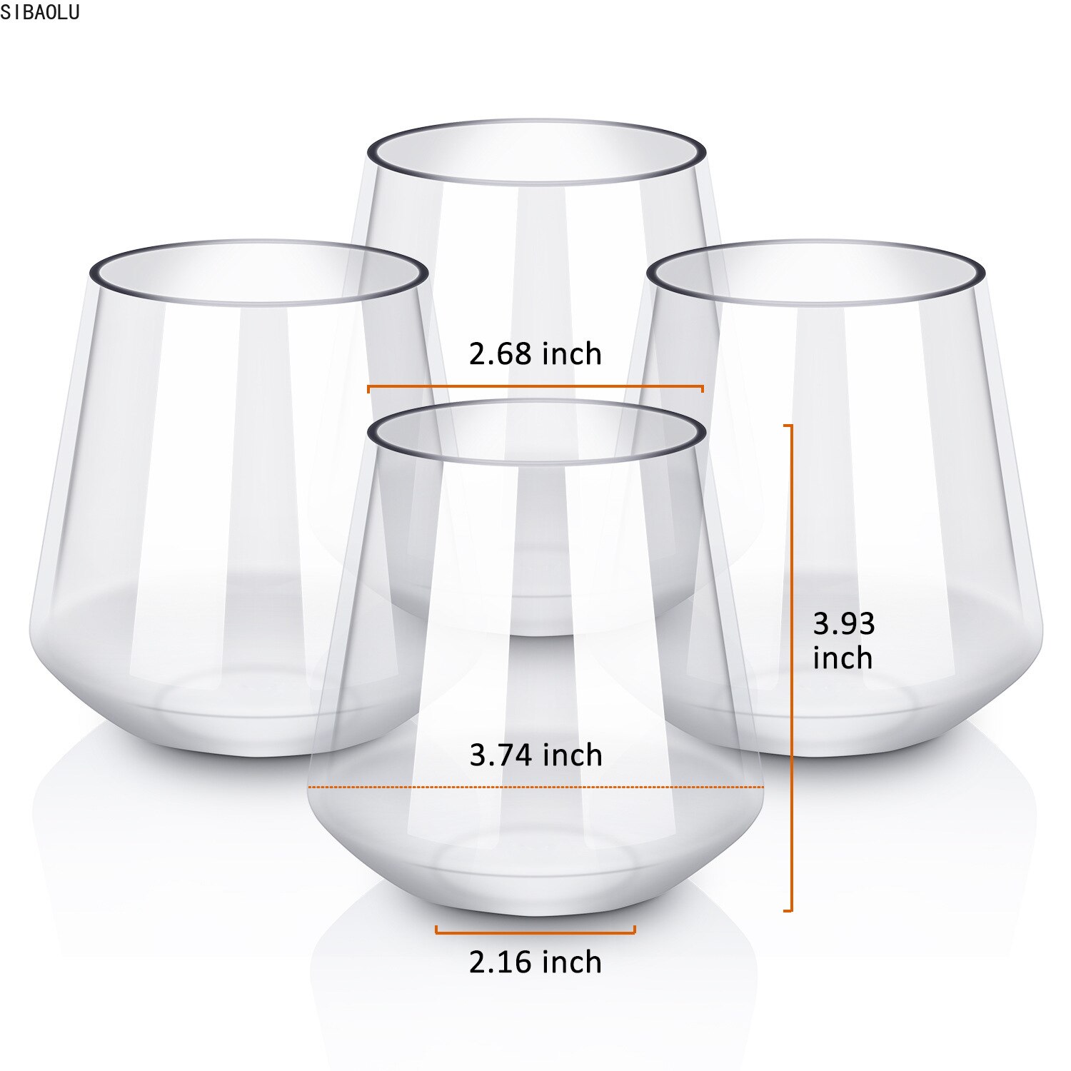 4 Pieces/set of Sturdy American Tritan Plastic Red Wine Glass, Transparent Juice Beer Glass, Shatterproof Plastic Cuptritan