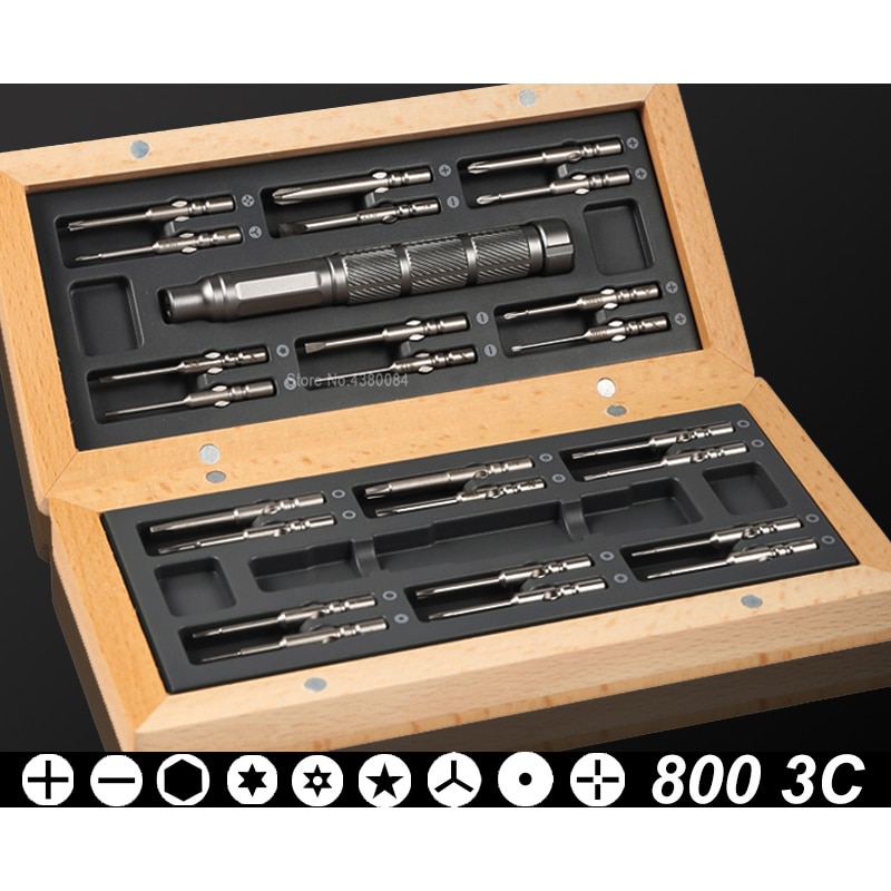 25 st precisionsskruvmejselbitar för iphone/dator/elektronik/laptops magnetiska reparationsverktygssats 800 3c handverktygsset
