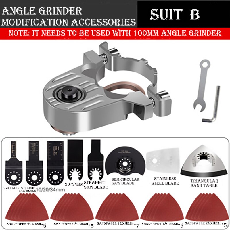 Angle Grinder Angle Grinder M10 Modified Accessories Diy Tools and Accessories Oscillating Multi- Tools for Woodwork Power Tool: Suit B