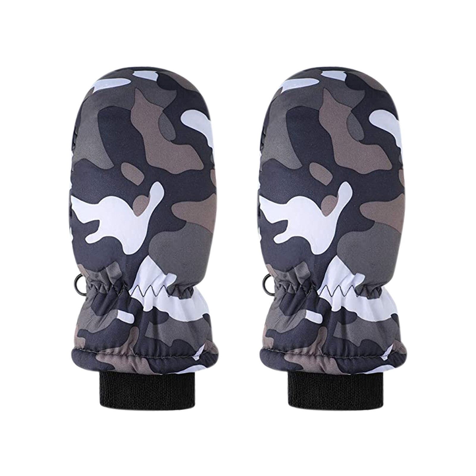 Peuter Kids Baby Jongens Meisjes Winter Handschoenen Waterdichte Warme Ski Handschoenen Snowboard Mittens Camouflage Print Handschoenen Voor Kinderen: Grijs