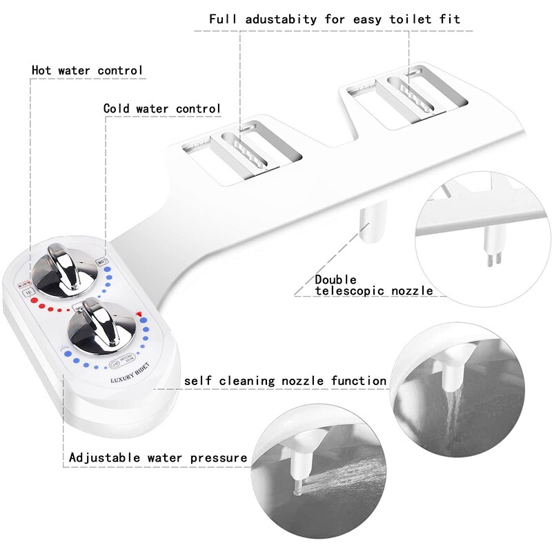 Badkamer Koud/Warm Water Toilet Verse Waternevel Non Elektrische Bidet Toilet Seat Attachment Enkele Zelfreinigende Nozzle