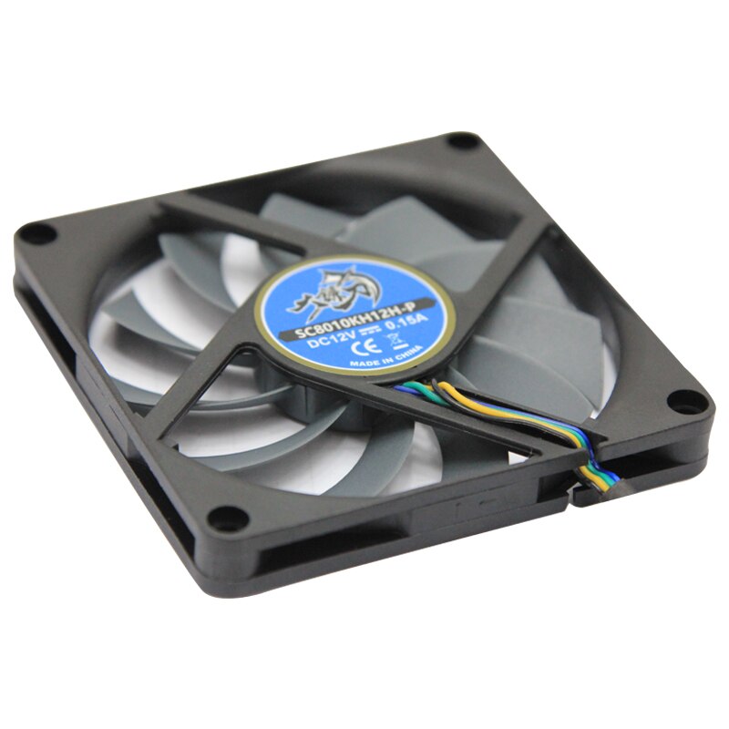 Gentle Typhoon Super Thin 8cm Fan 3000RPM 4PIN PWM Speed Control Computer Case Fan 80x80x10mm,SC8010KH12H-P