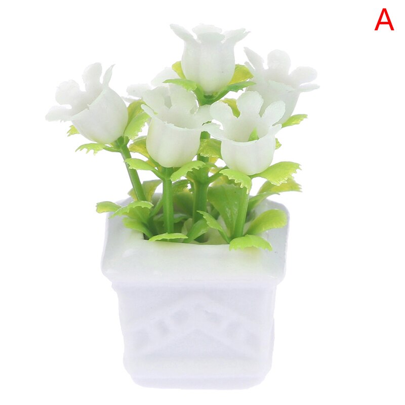 1/12 Poppenhuis Miniatuur Bloemen Fairy Tuin Ornament Mini Potplanten Bloemen Pot Poppenhuis Decor Bonsai Model Huis Decor: 22