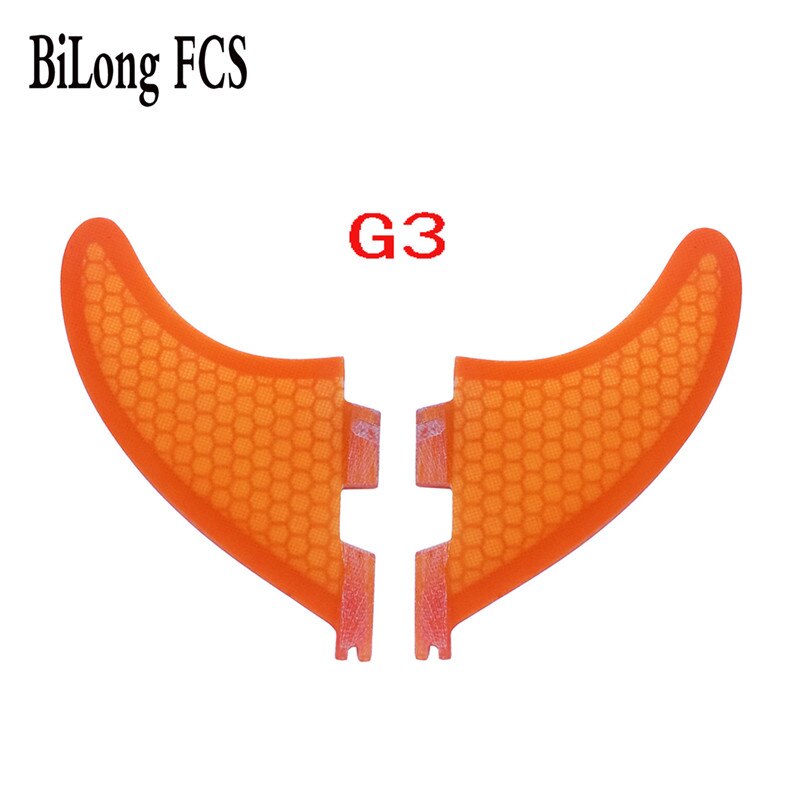 BiLong FCS II-aletas de fibra de carbono para tabla de surf, tamaño G3, G5, G7, Juego de 2 unidades: Orange G3