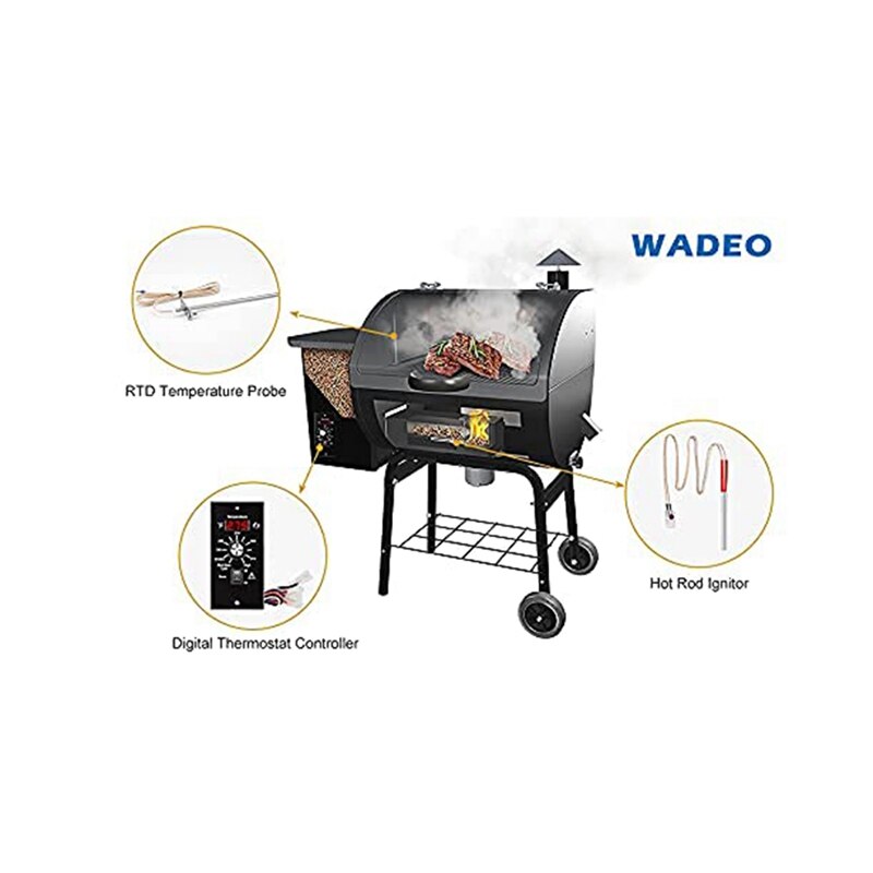 Digital Thermostat Controller Kit for Traeger Wood Pellet Grills with RTD Temperature Probe Sensor and Rod Ignitor